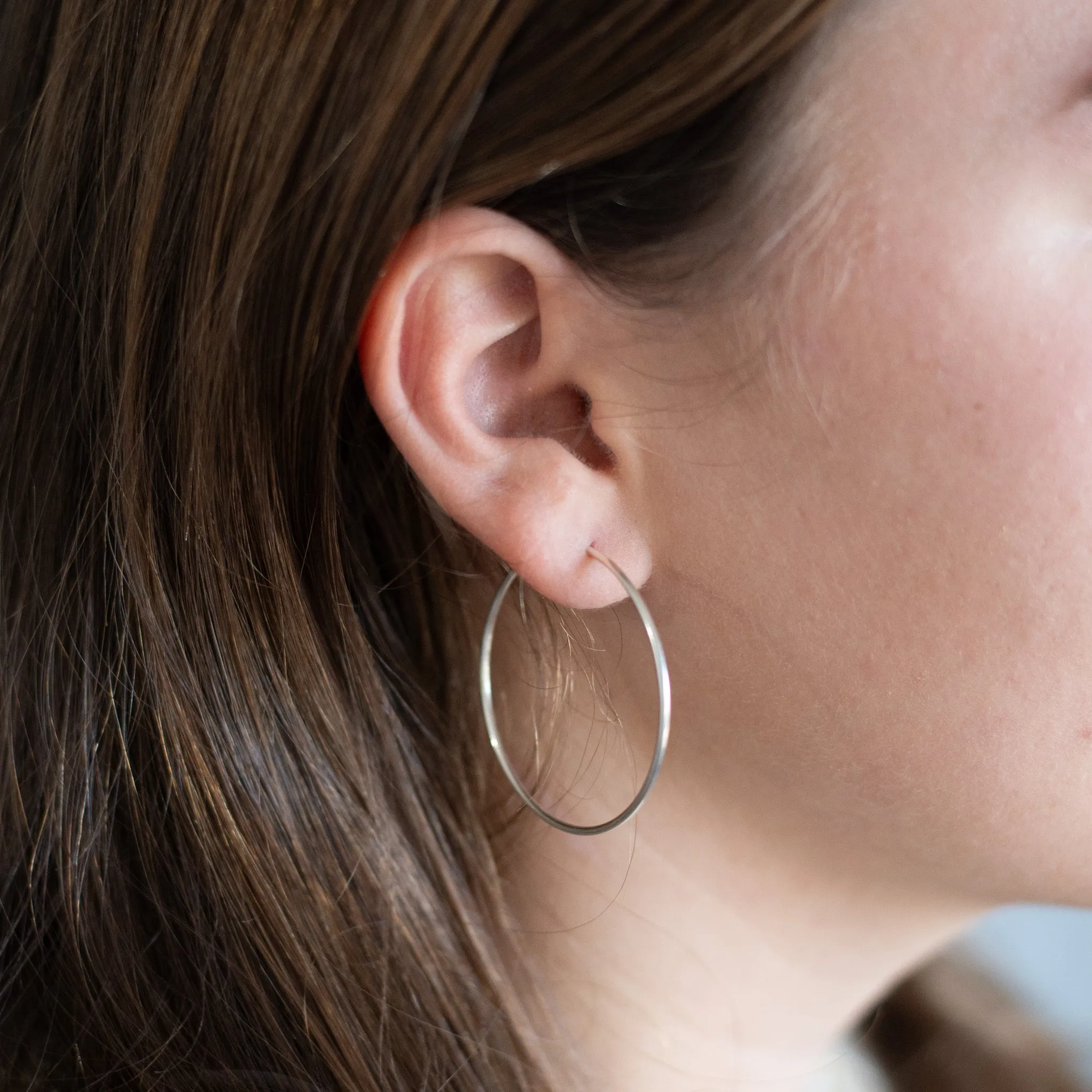 Extra Large Sterling Silver Endless Hoop Earrings