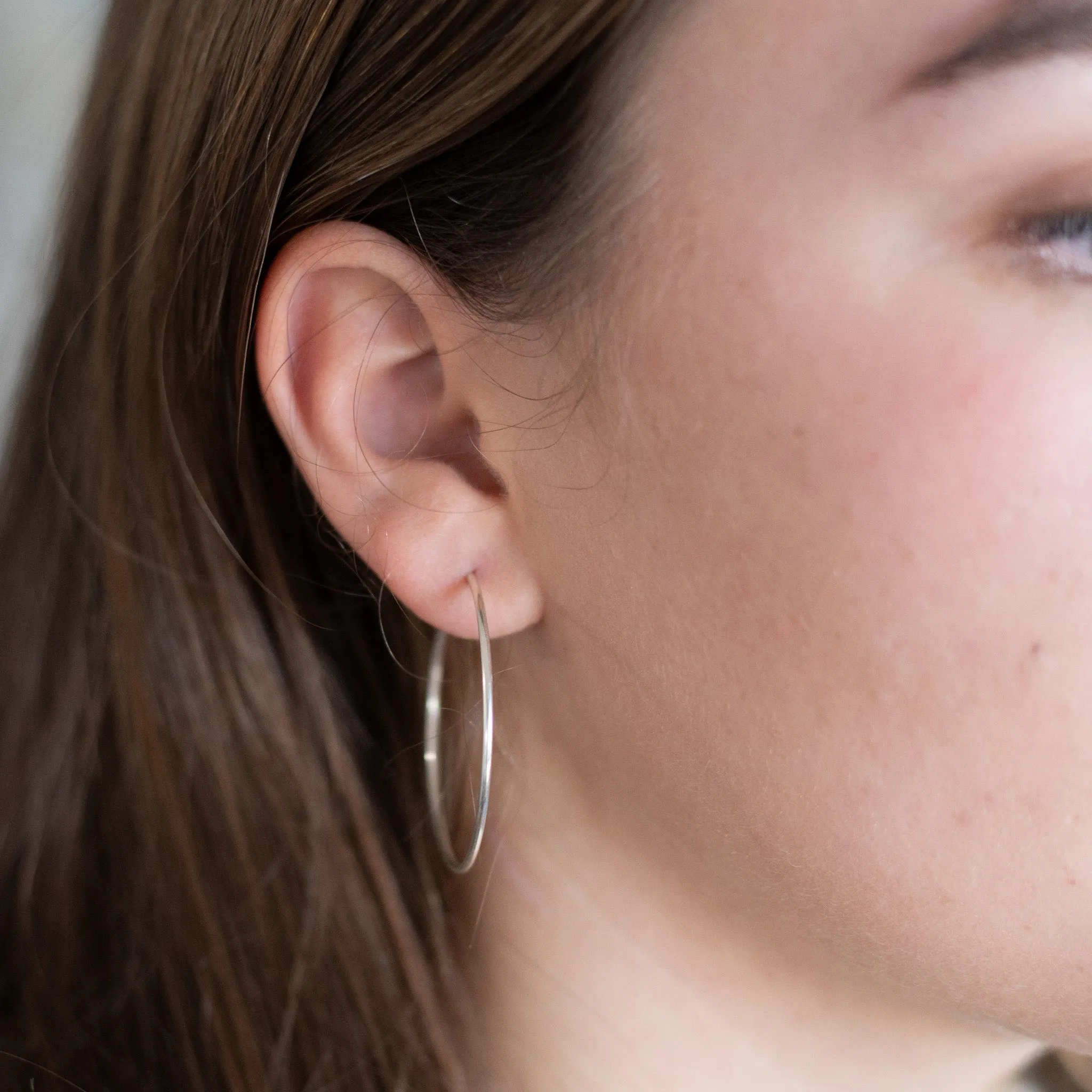 Extra Large Sterling Silver Endless Hoop Earrings