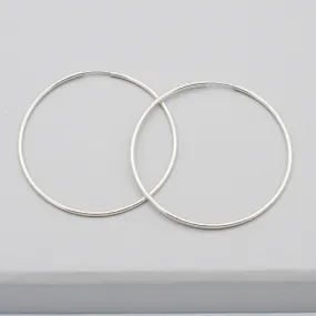 Extra Large Sterling Silver Endless Hoop Earrings