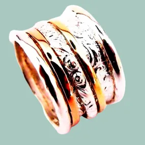 Fidget Rings for Women. Israeli spinner rings silver and gold fidget ring