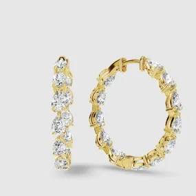 Front-Back Lab Grown Diamond Hoops-Pear