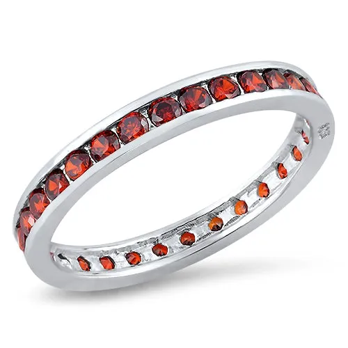 Garnet Eternity Band