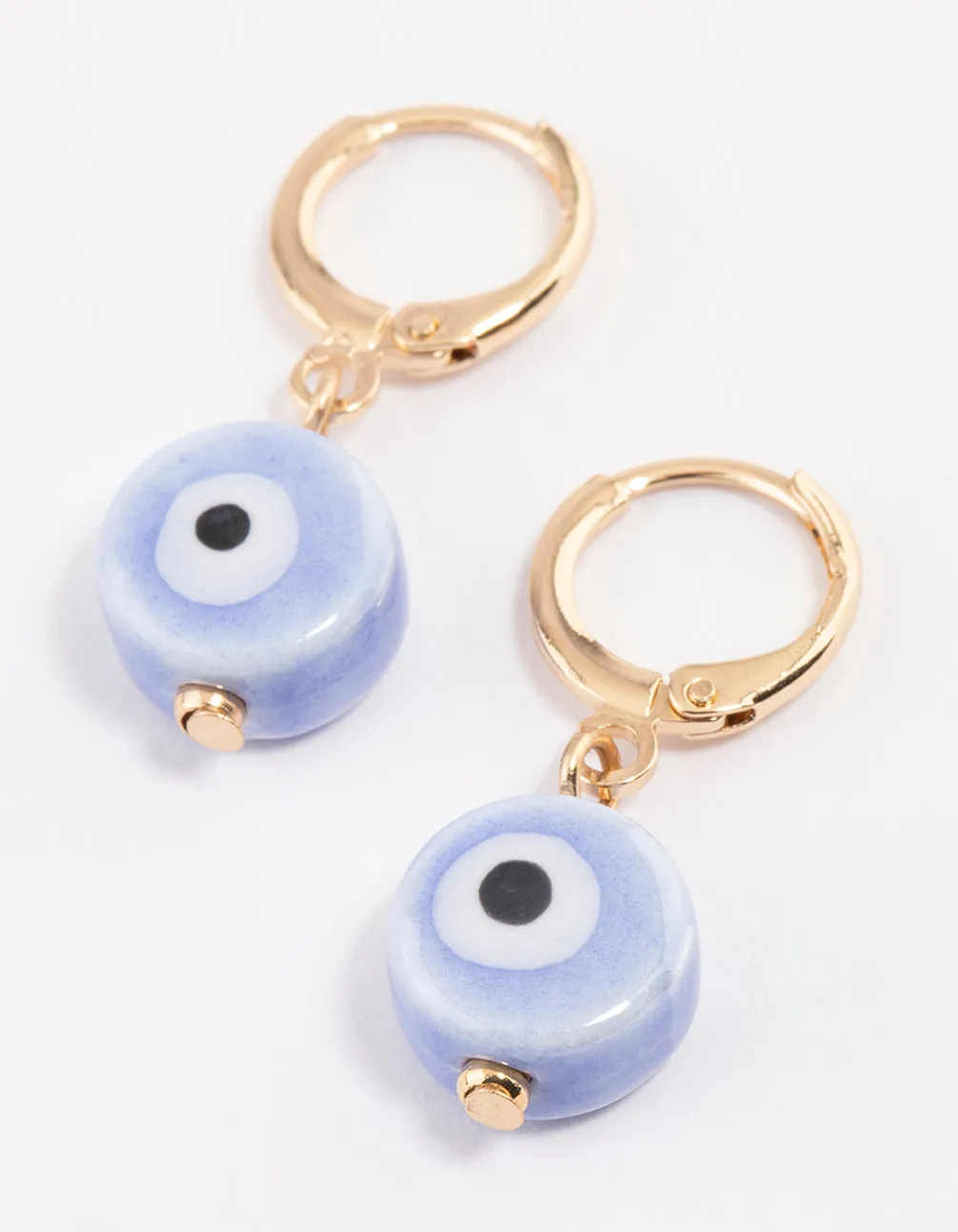 Gold Mini Evil Eye Huggie Earrings