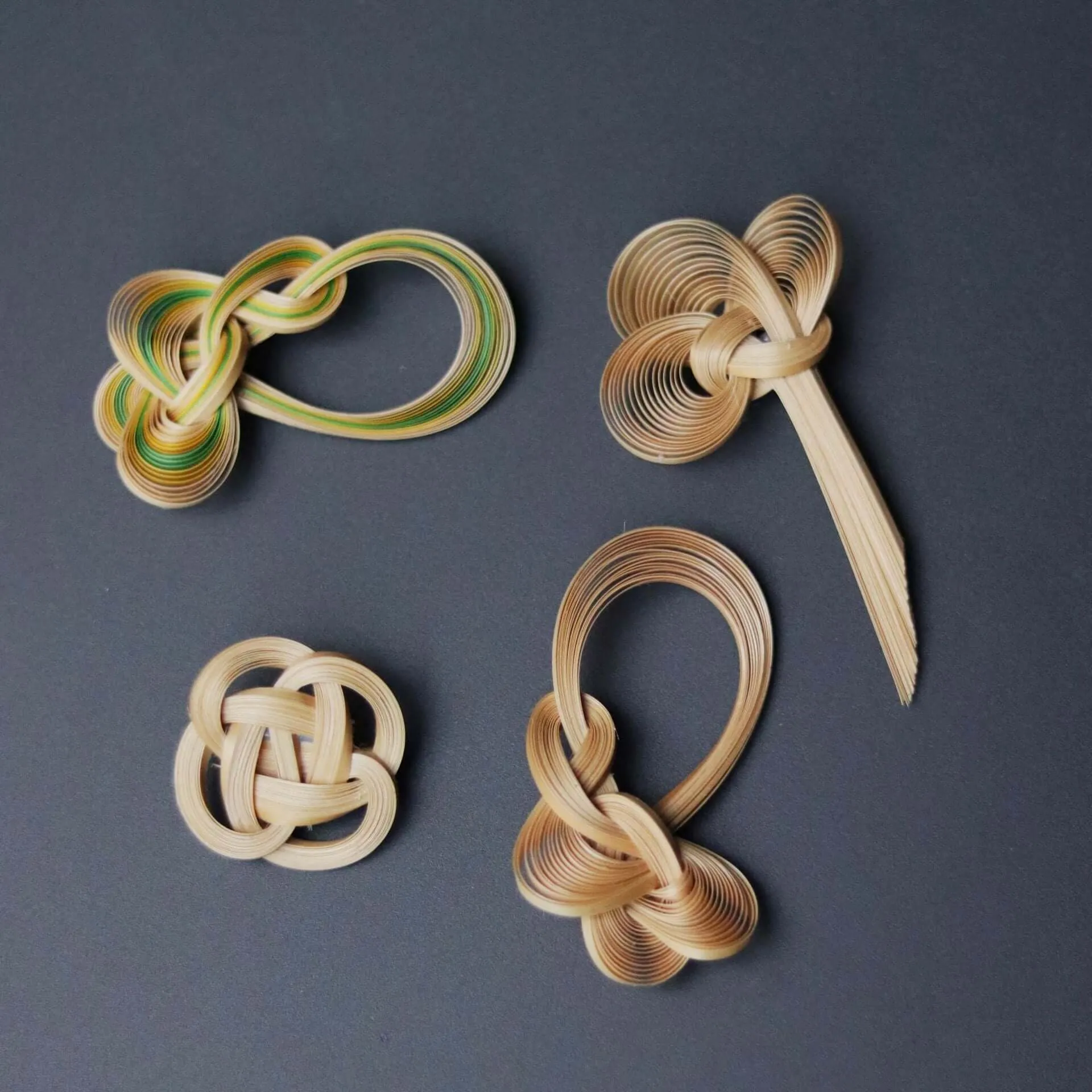 Handcrafted Bamboo Brooch -Chinese Knot Design