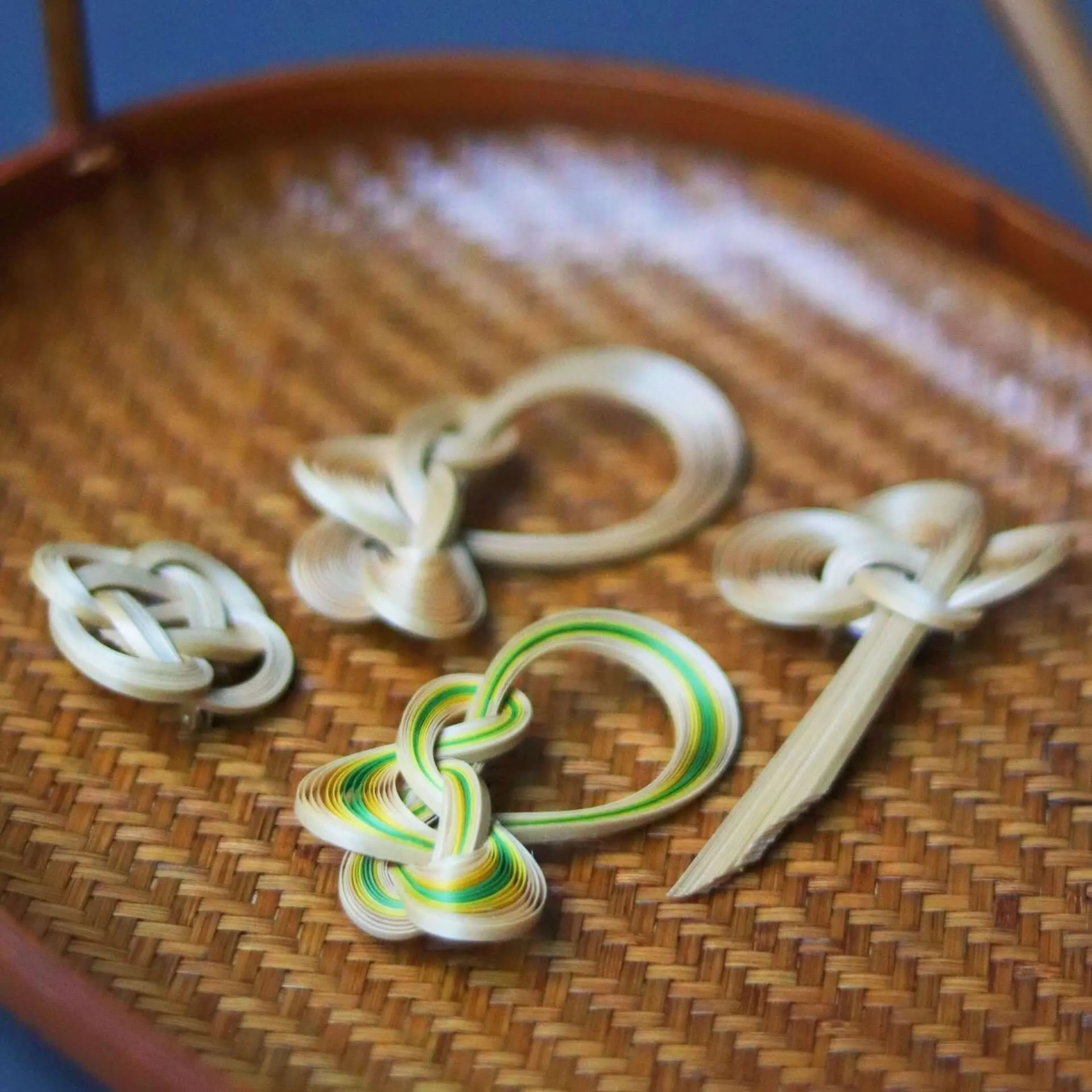 Handcrafted Bamboo Brooch -Chinese Knot Design