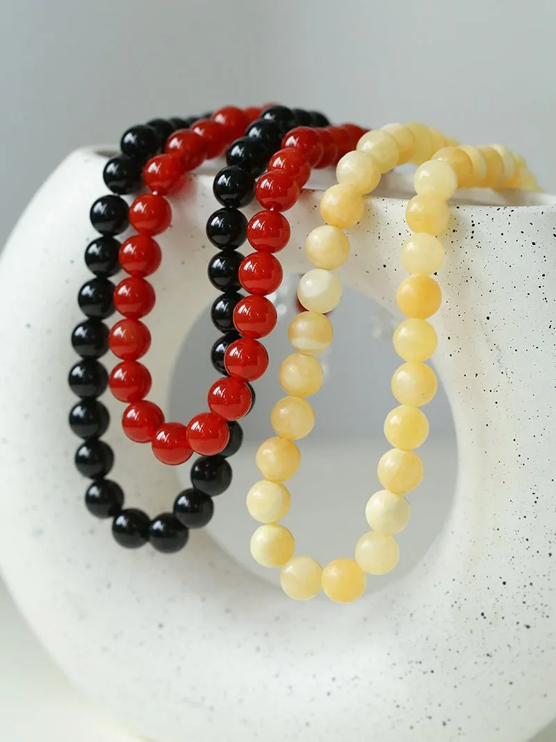 Harmonious Gemstone Necklaces Onyx Beaded 10mm Necklaces