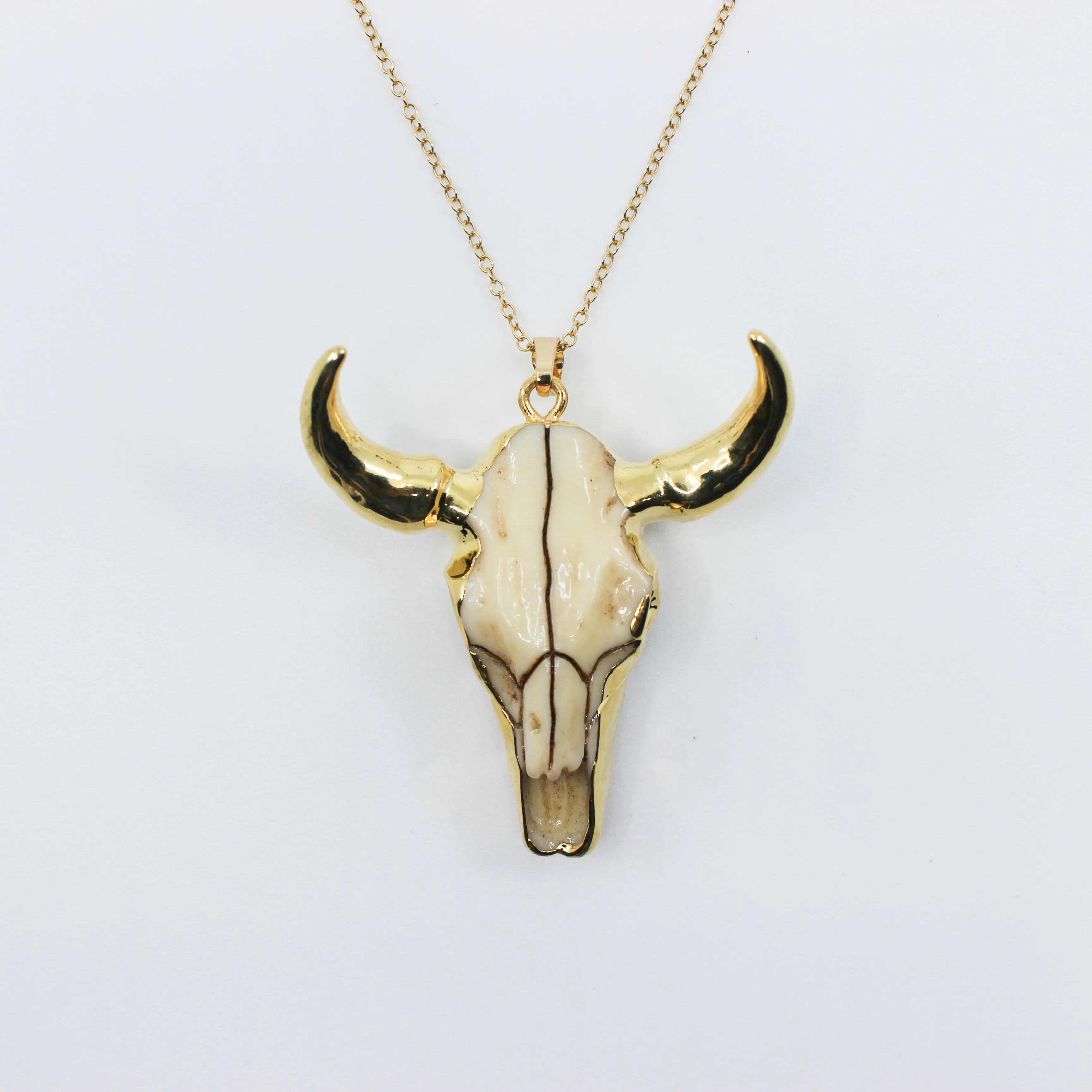 Hooked // Large Cattle Head Necklace, Gold, Sterling Silver, Rose Gold, Texan Jewelry // BH-N020