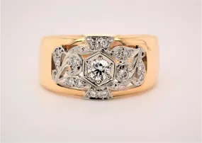 Jewel Filagree Deco Style Diamond Ring