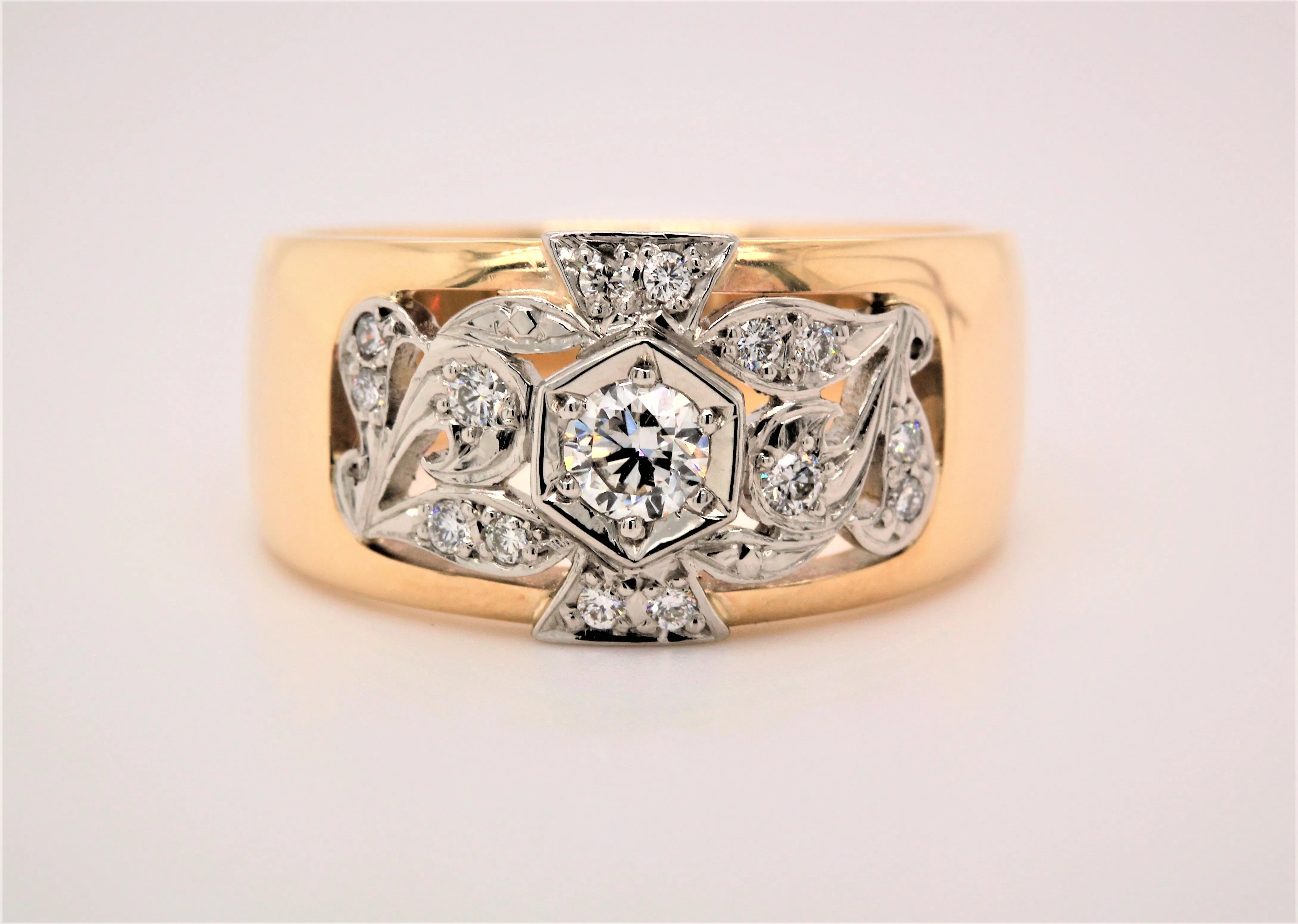 Jewel Filagree Deco Style Diamond Ring