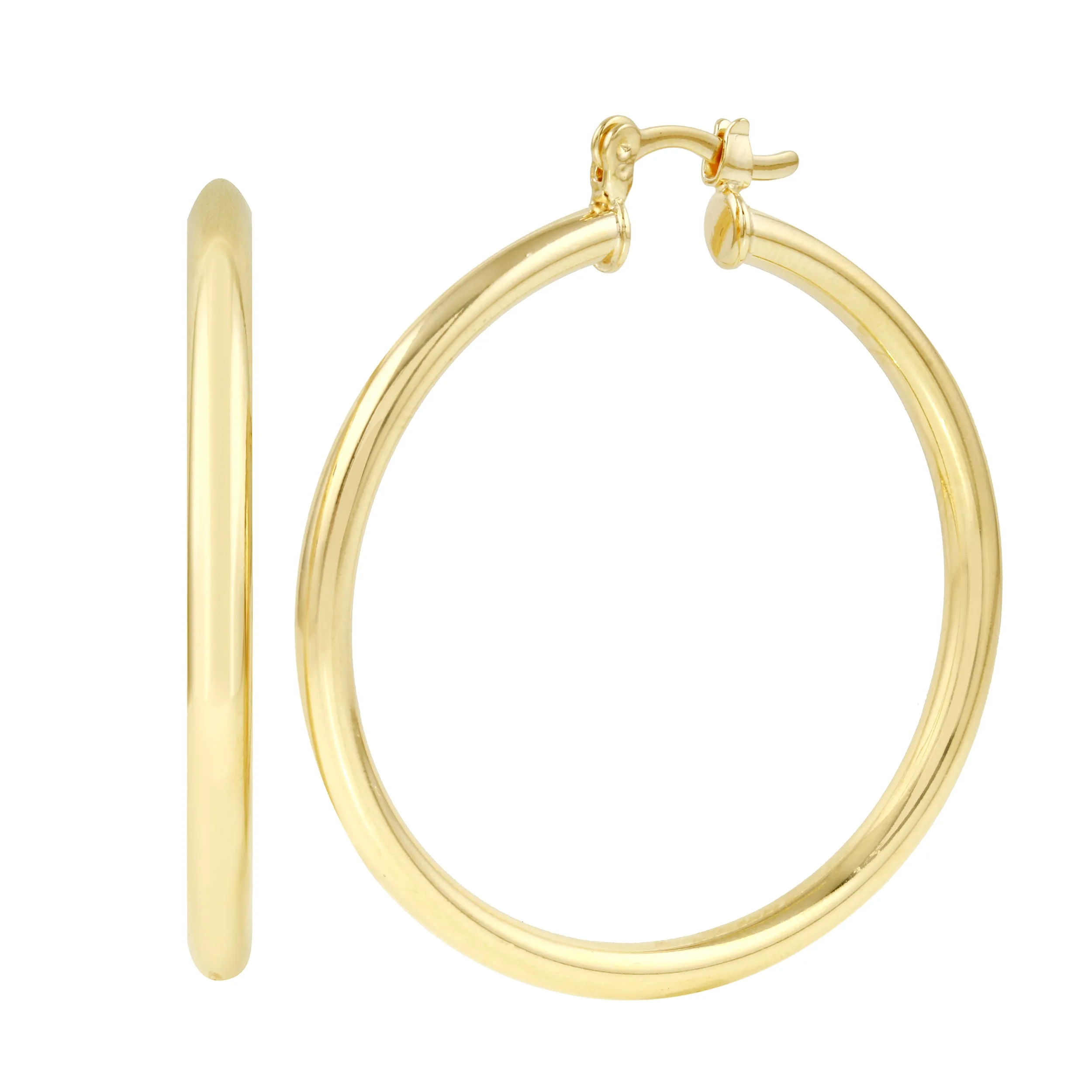 Large Slim Lever Back Hoop Earrings