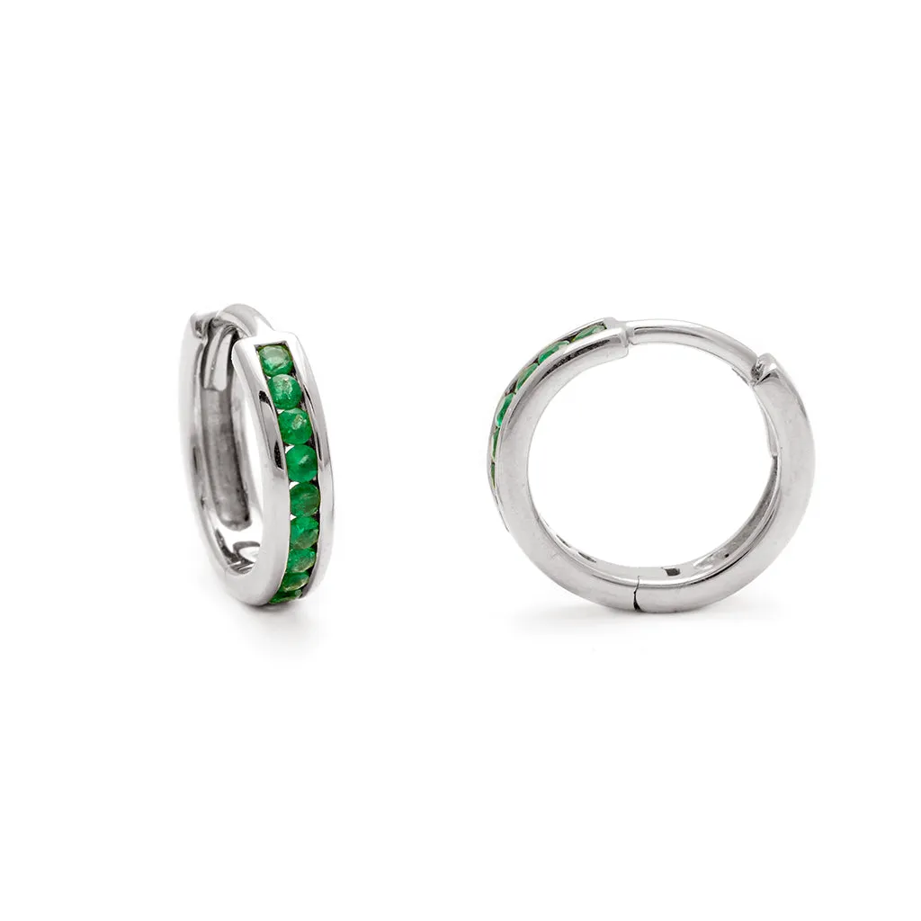 Licol Hoop - Sterling Silver & Emeralds