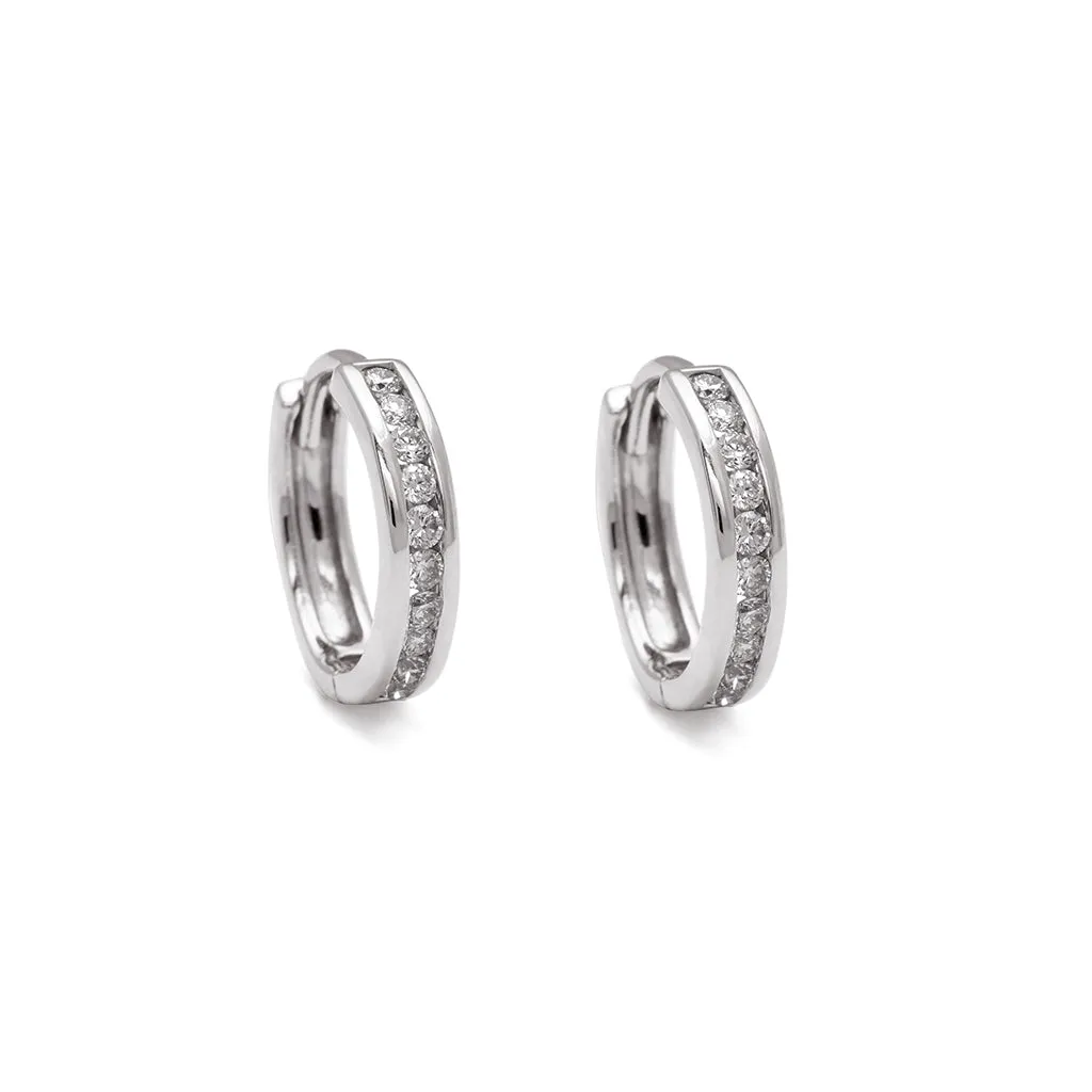 Licol Hoop - Sterling Silver & Grey Diamonds