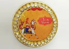 Mustard & Golden Brooch With Pin