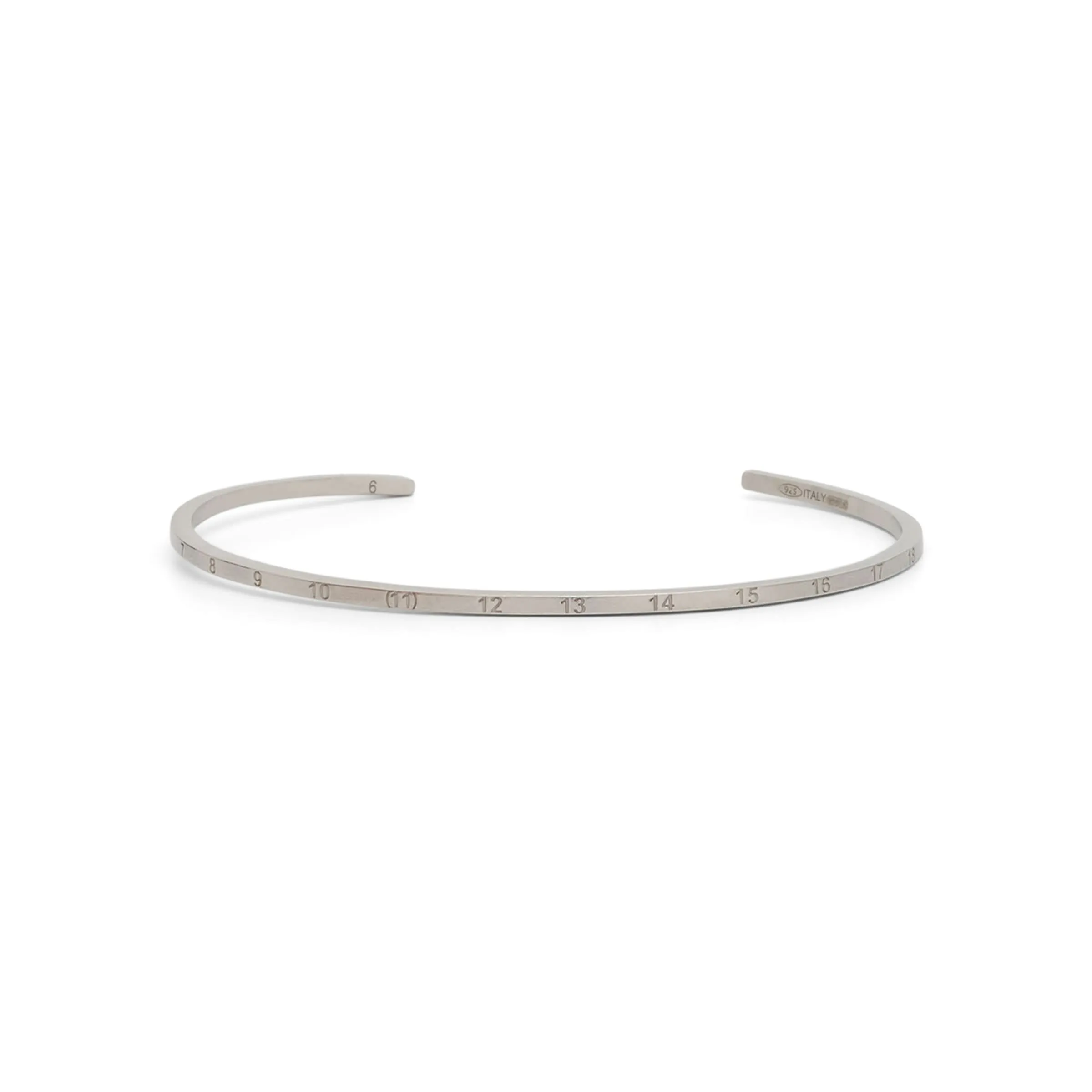 Numerical Cuff 2mm Bracelet in Silver