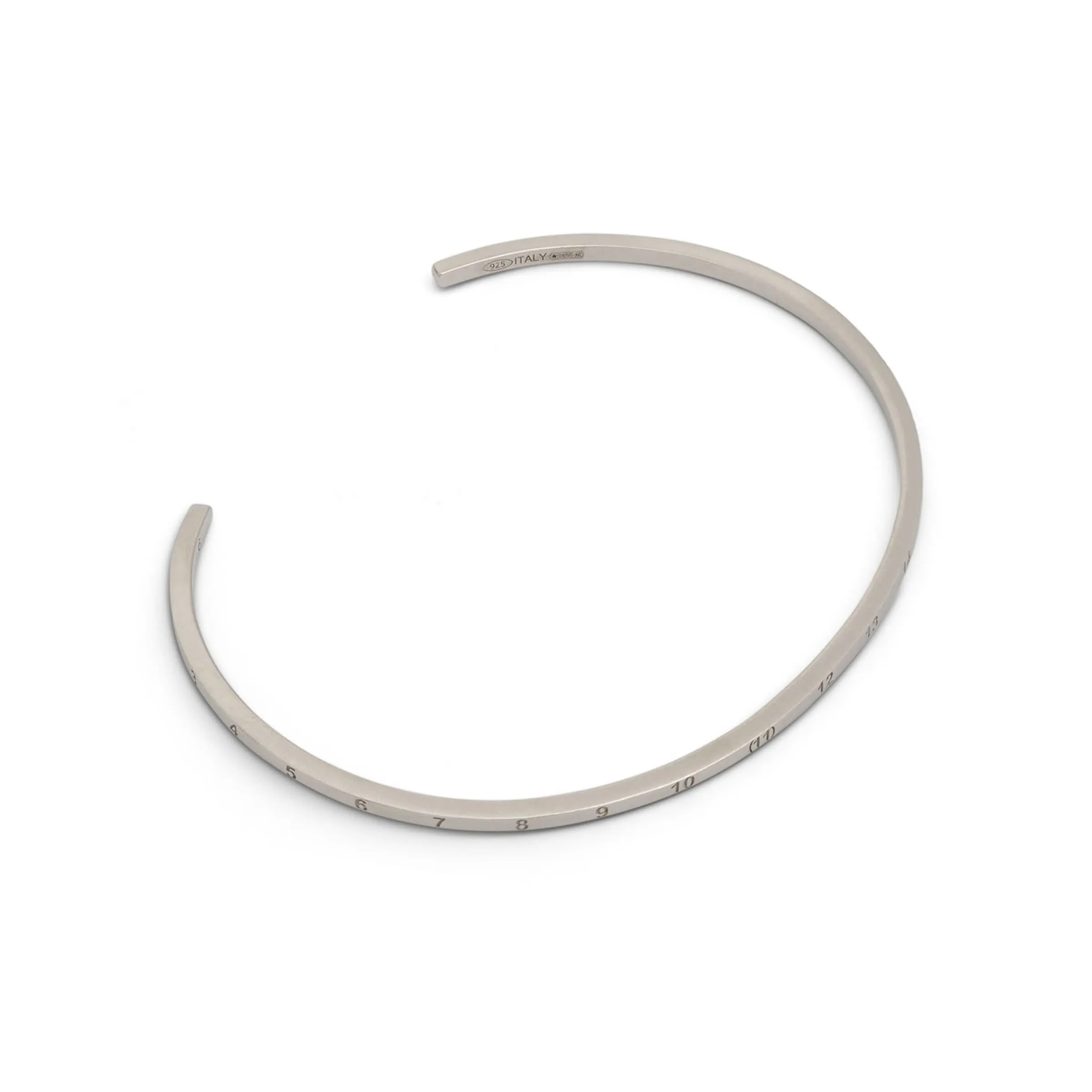 Numerical Cuff 2mm Bracelet in Silver