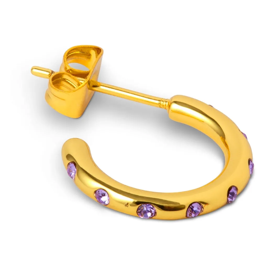 OMG Hoops Small pair gold plated - Violet