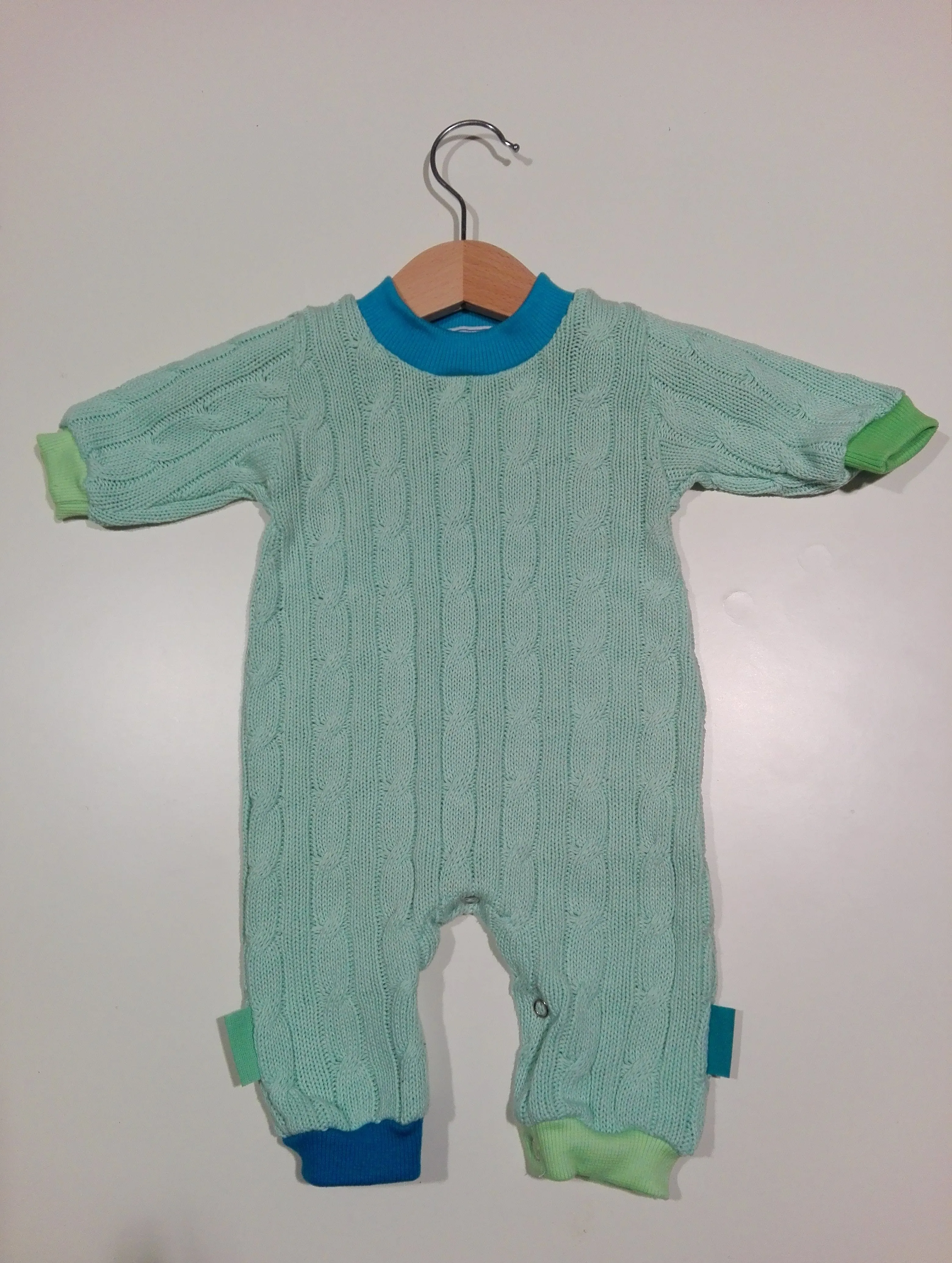 Onesie in warm cotton with cuffs