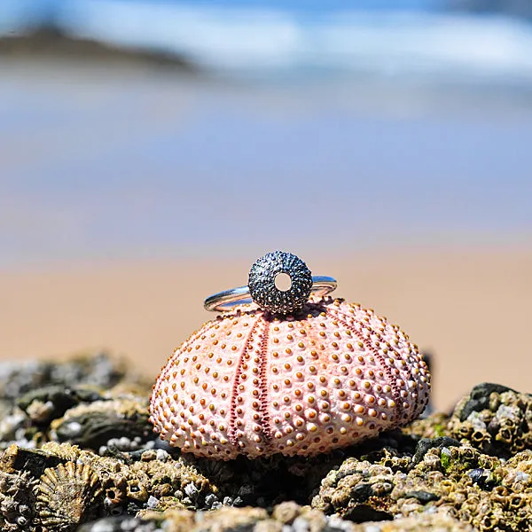 Oxidised Silver Urchin Ring