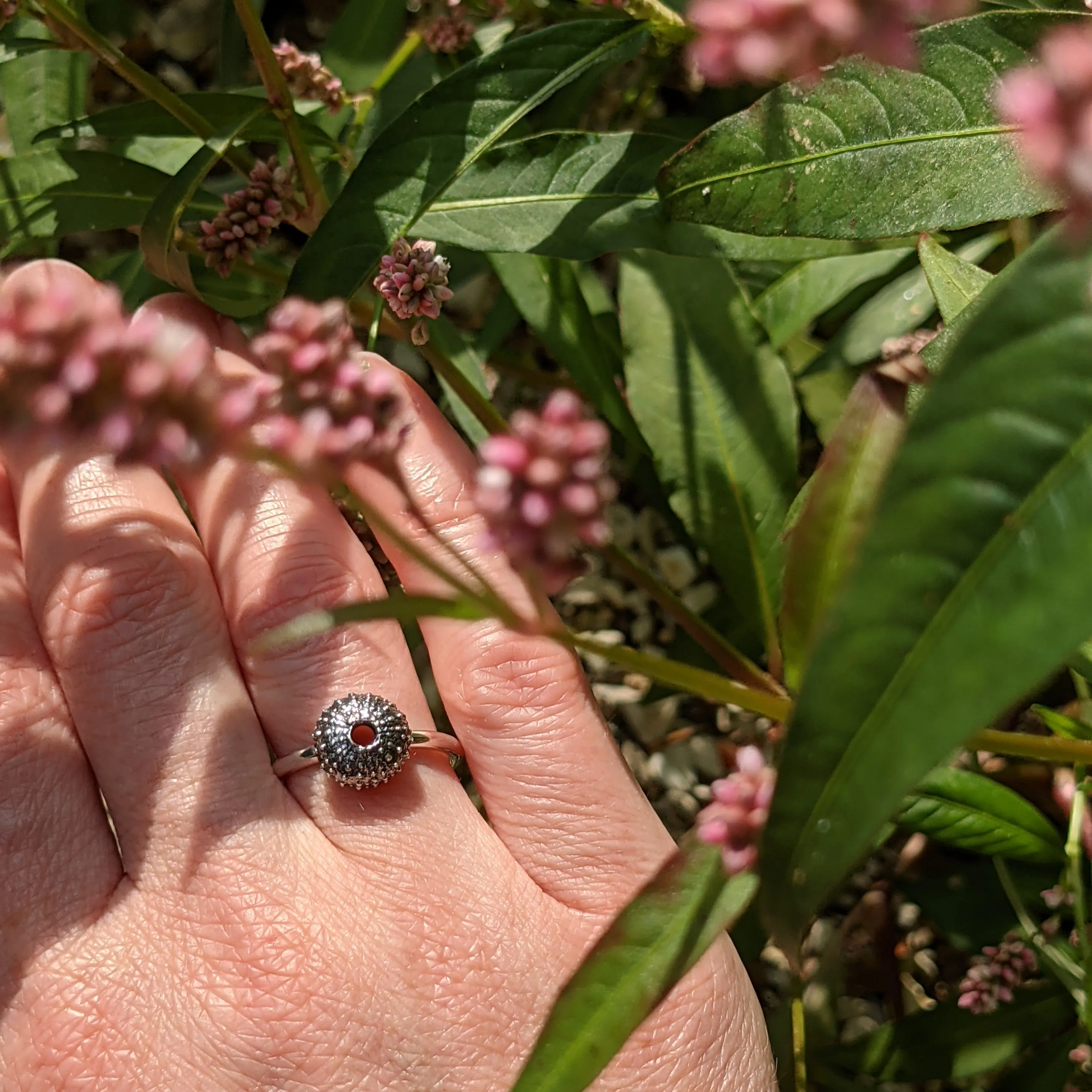 Oxidised Silver Urchin Ring