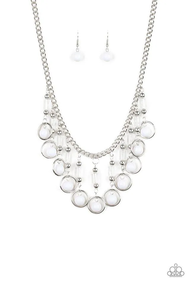 Paparazzi Necklace ~ Cool Cascade - White