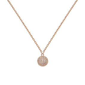 Pavé Crystal Pendant Necklace Rose Gold