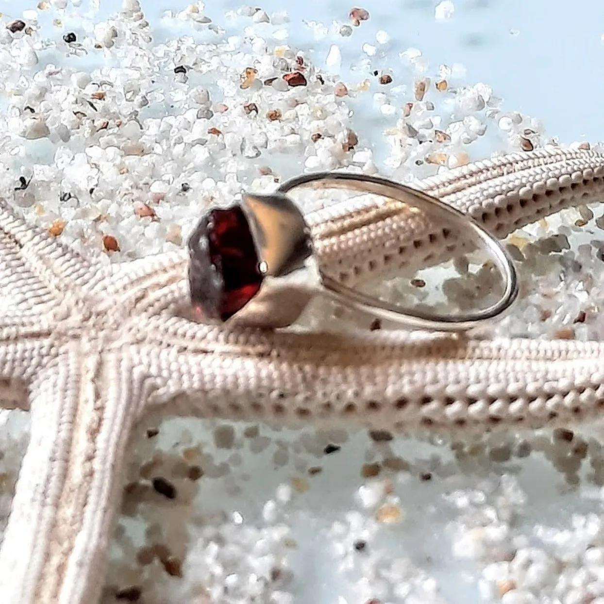 RAW GARNET - PETITE SILVER 925