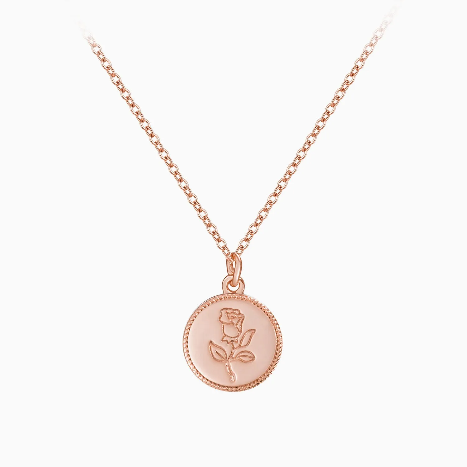 Rose Gemini Zodiac Coin Necklace