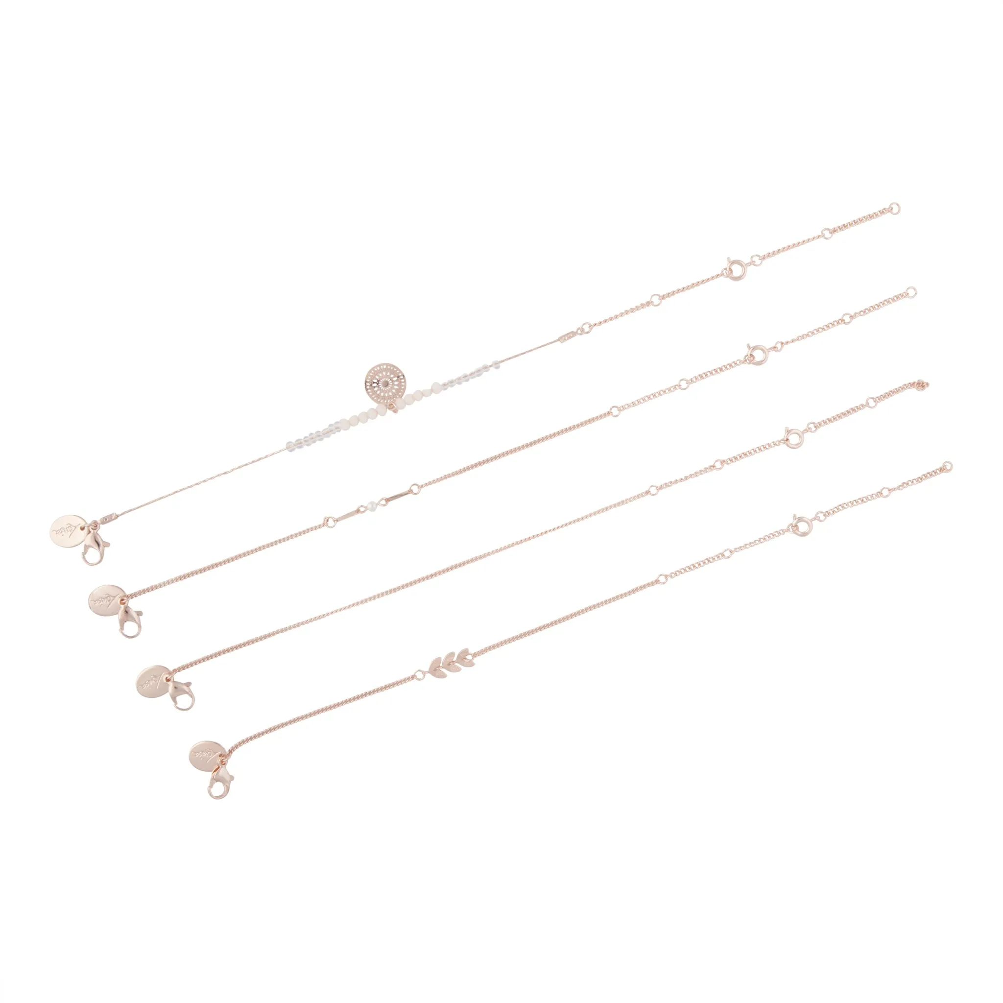 Rose Gold Anklet 4-Pack