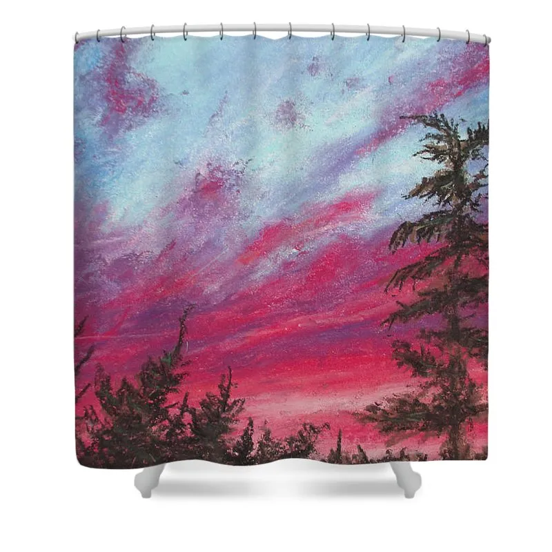 Rosy Skylit - Shower Curtain