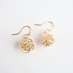 Scribble Wire Ball Drop Earring - Gold Filled