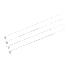 Silver Diamante Twist Chain Anklet Pack