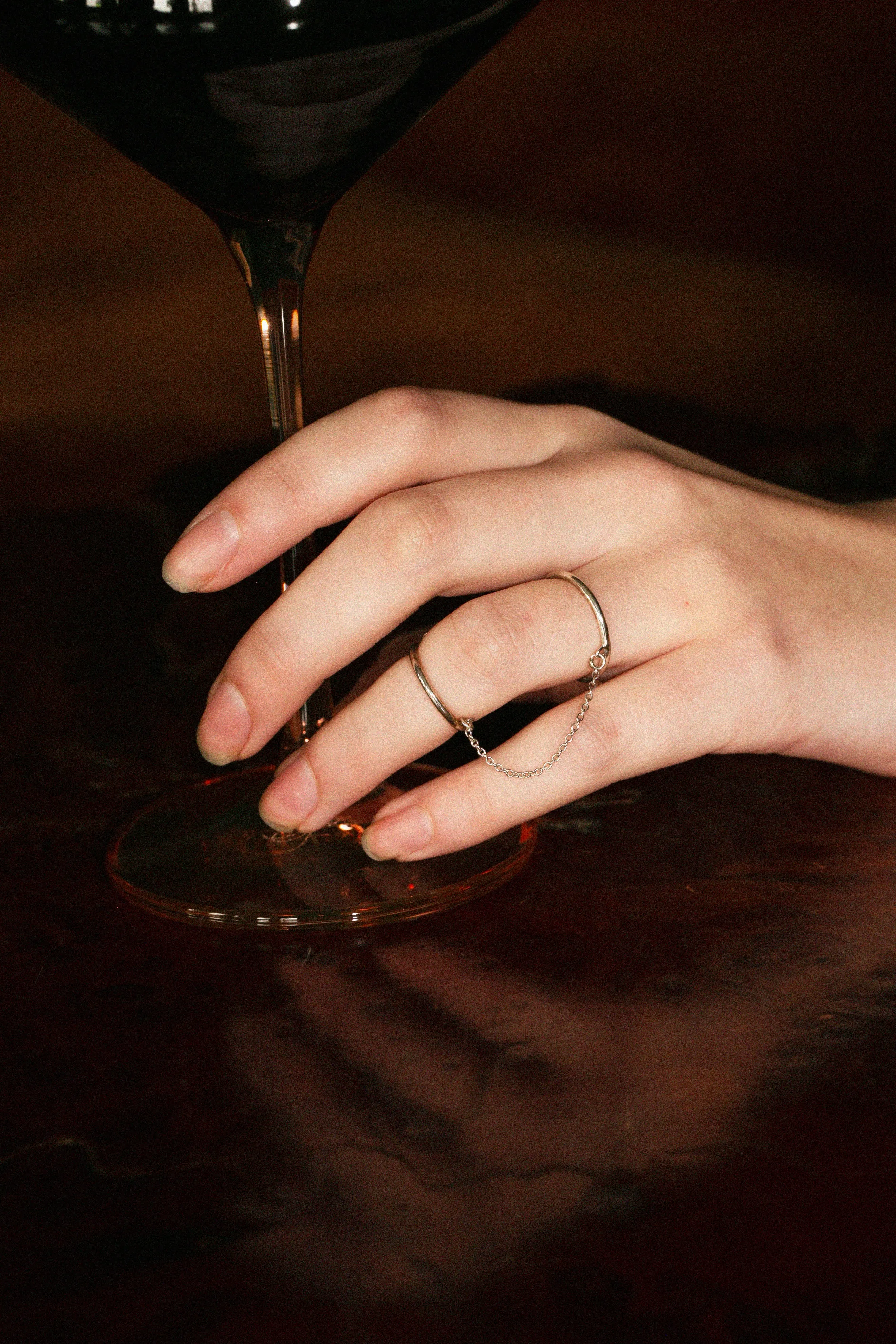 Silver Double Wire Chain Ring