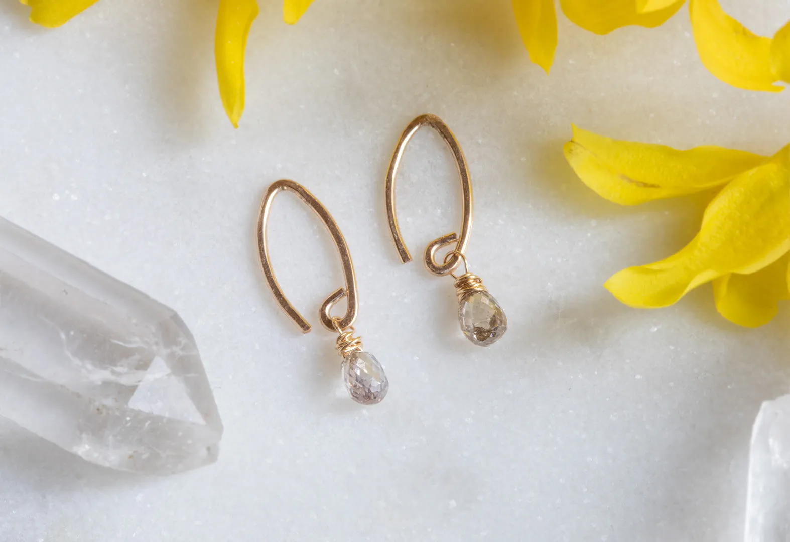 Simple Diamond Drop Earrings