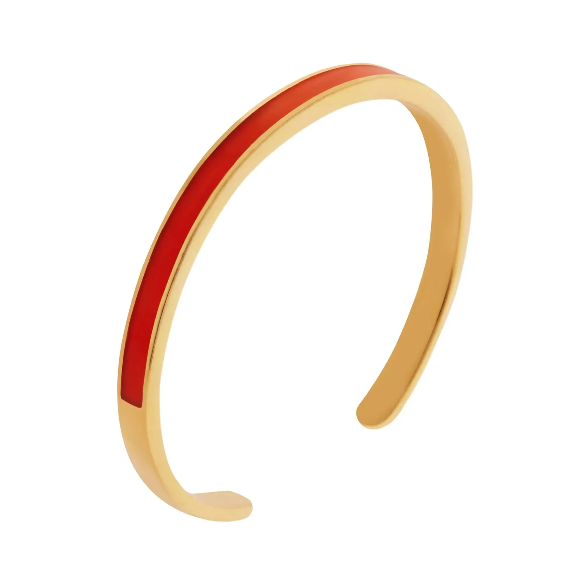 Slim Neon Orange Enamel Cuff