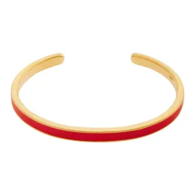 Slim Neon Orange Enamel Cuff