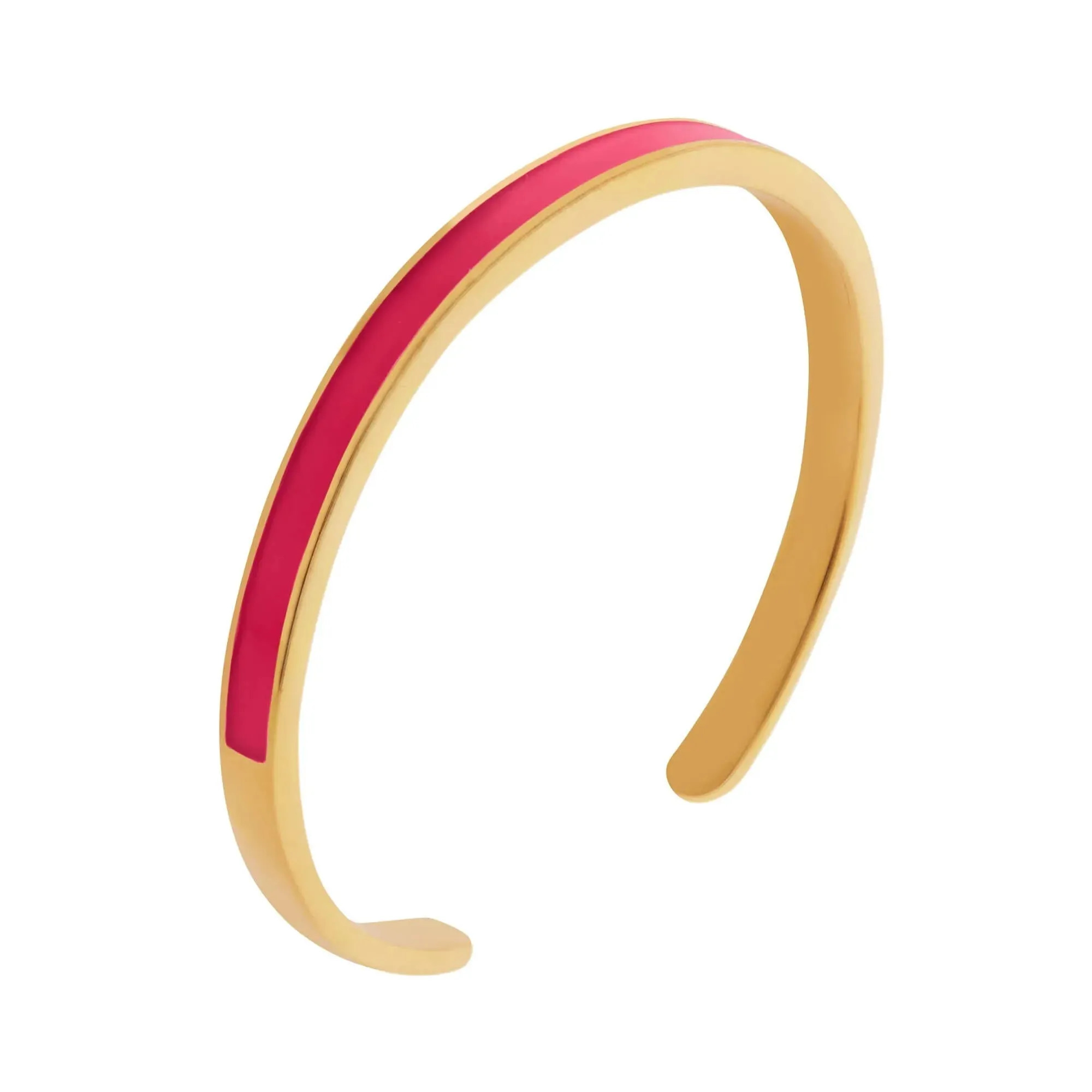 Slim Neon Pink Enamel Cuff