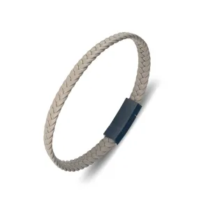 SLIM PLAITED LEATHER BRACELET