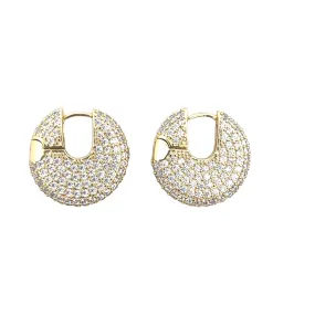 Small Click CZ Paved Huggie Hoops (K155A)