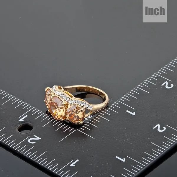 Sparkling Gold Plated 3pcs Gold Colour Stellux Austrian Crystal Ring