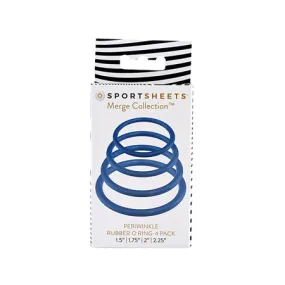 Sportsheets Merge Collection Periwinkle Rubber O-Ring 4-Pack