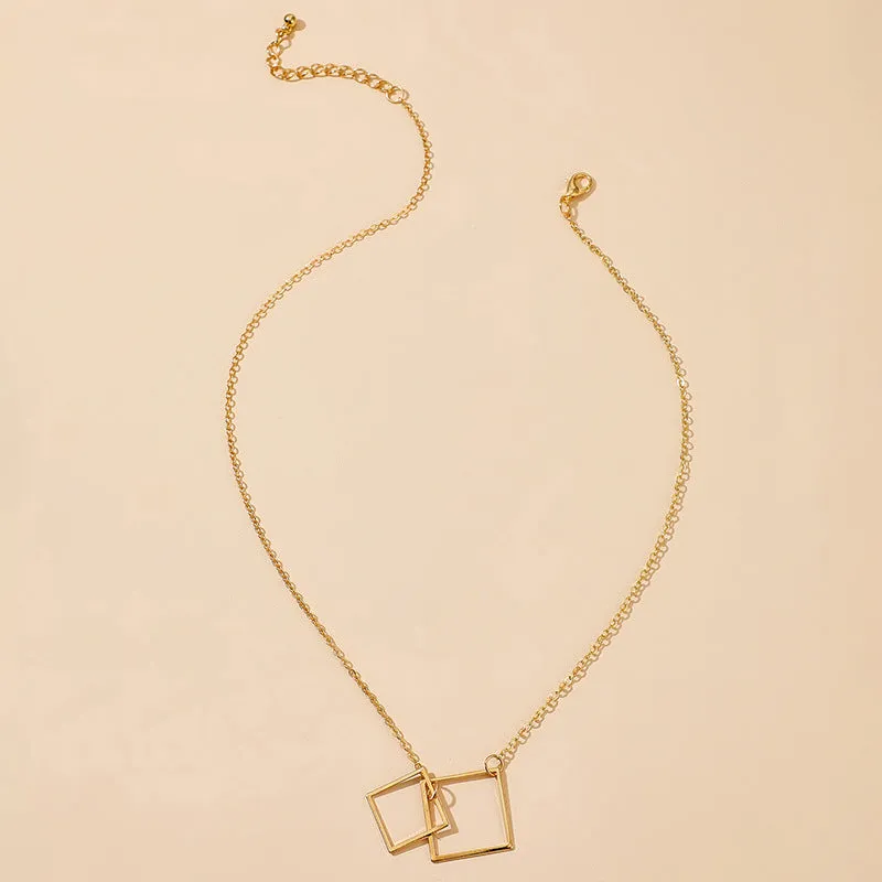 Square Alloy Ins Bohemian Fashion Single-layer Necklace Necklace Necklace Accessories