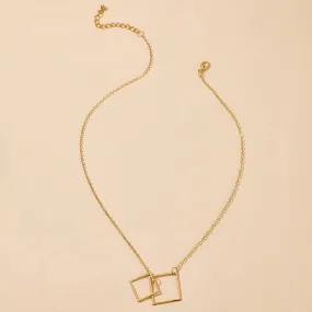 Square Alloy Ins Bohemian Fashion Single-layer Necklace Necklace Necklace Accessories