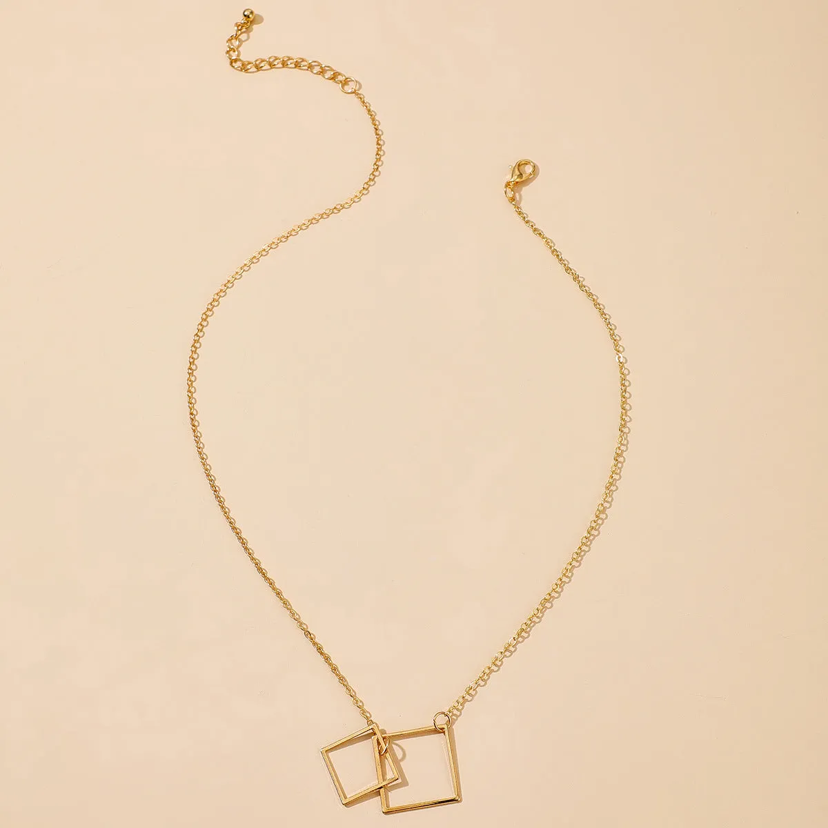 Square Alloy Ins Bohemian Fashion Single-layer Necklace Necklace Necklace Accessories