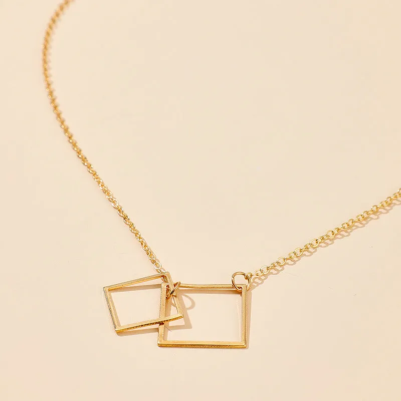 Square Alloy Ins Bohemian Fashion Single-layer Necklace Necklace Necklace Accessories