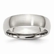 Stainless Steel 6mm Brushed Wedding Band Ring