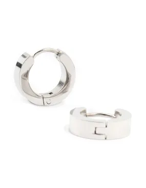 Stainless Steel Wide Huggie Earrings