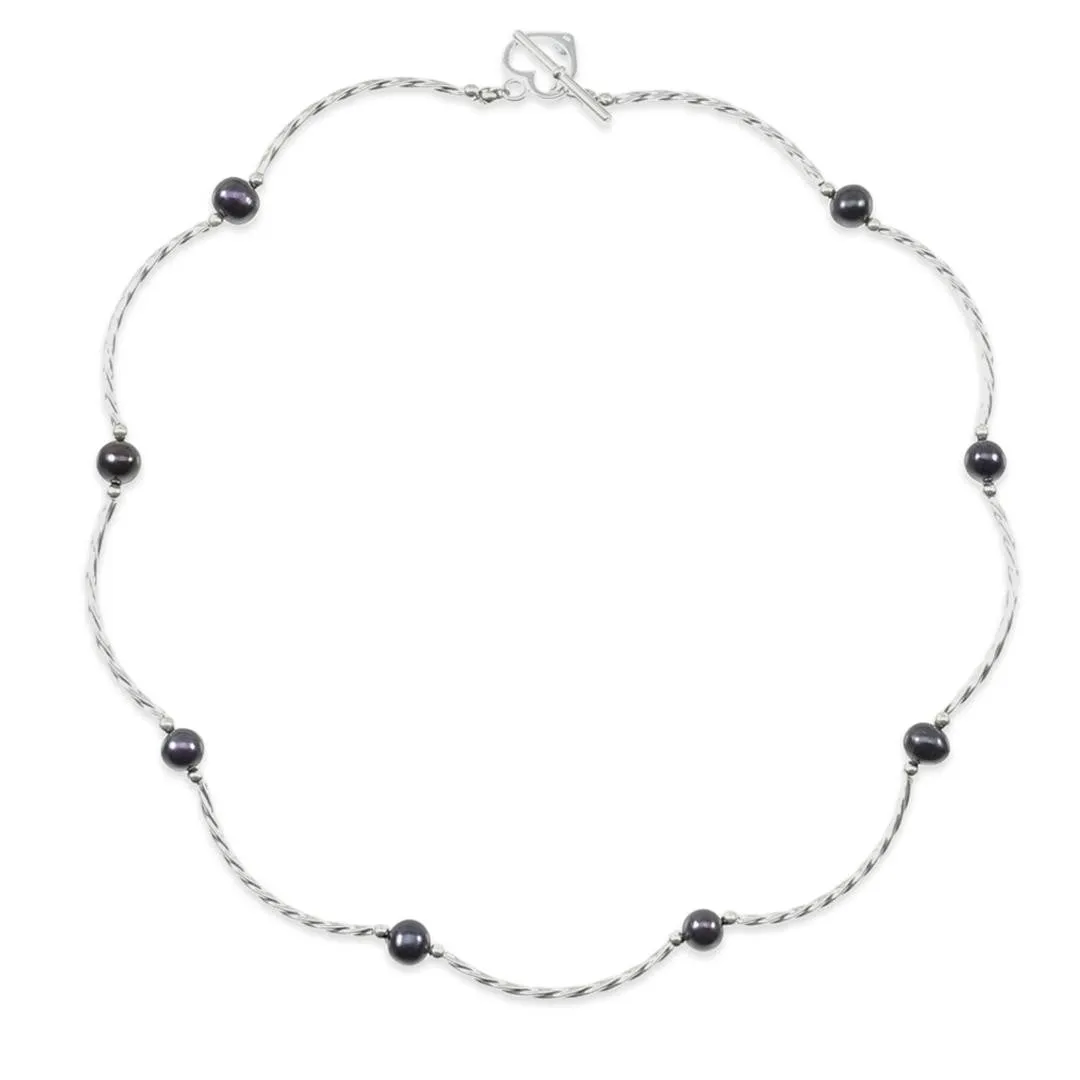 Twist Pearl Necklace | Midnight