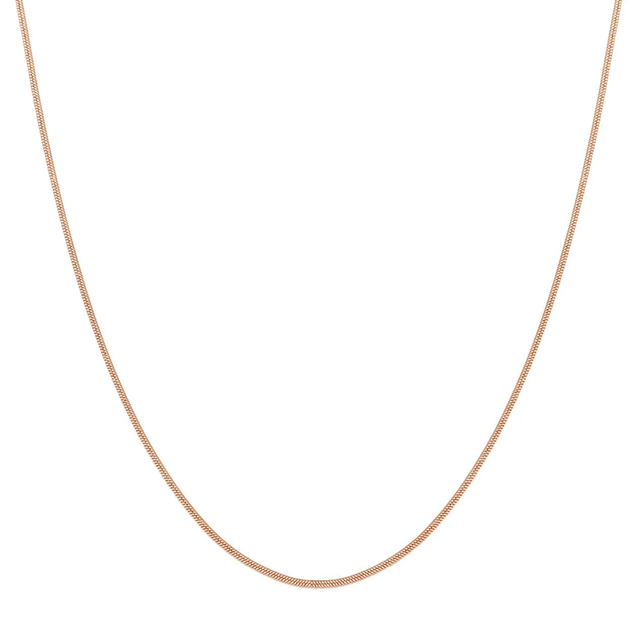 Unisex Rolled Snake Chain Necklace Gold