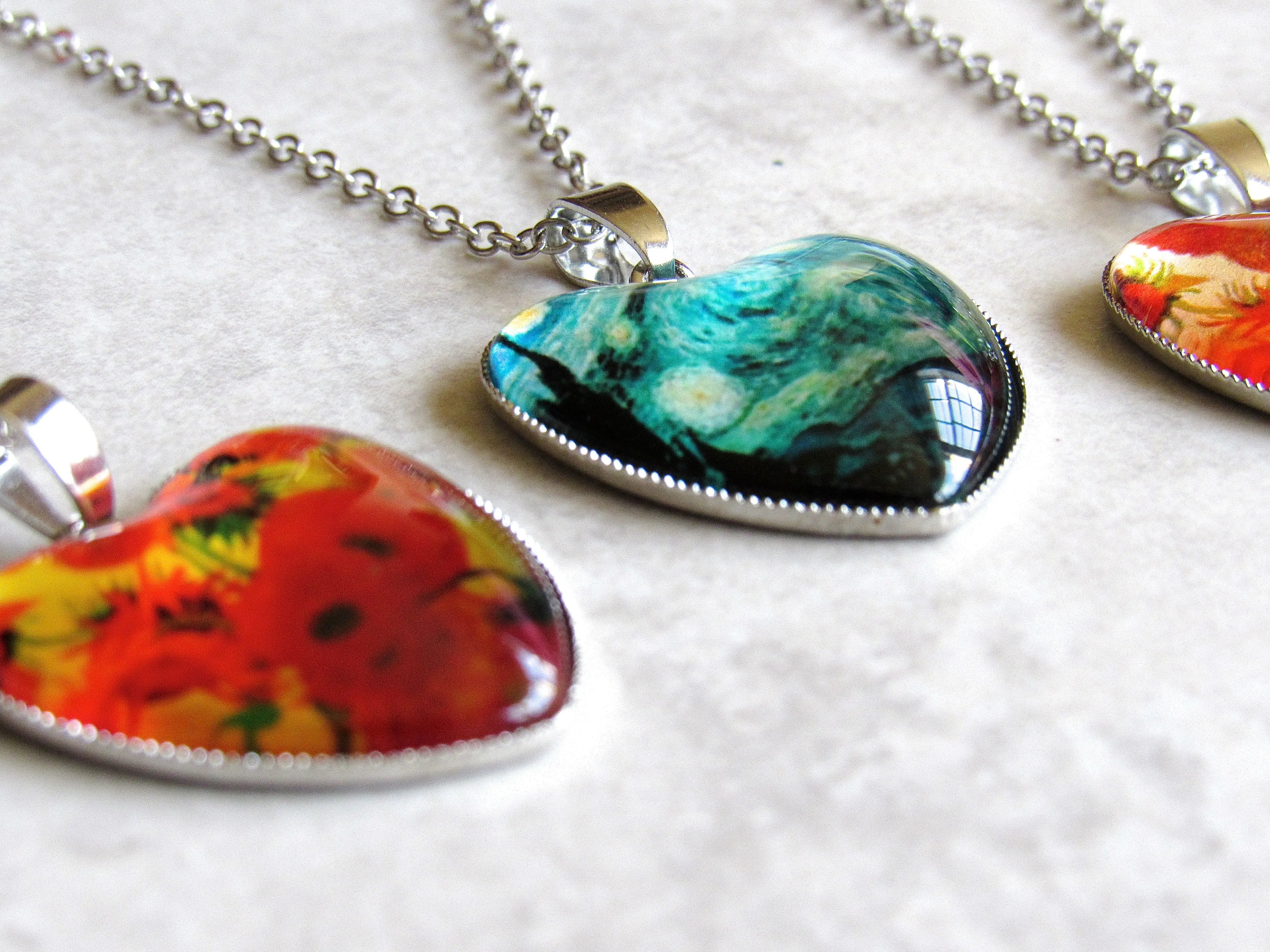 Van Gogh Heart "The Starry Night" Necklace