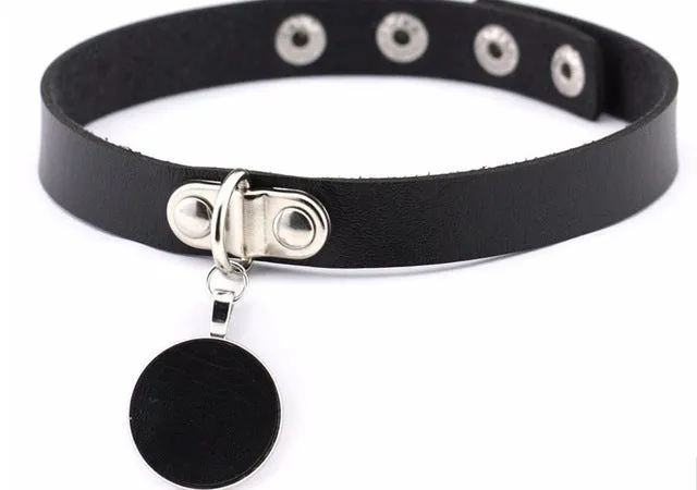 Variety Silver Metal Leather Choker Necklace  Womens Jewelry